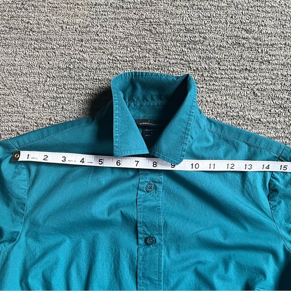Moda International Women's Button Down Blouse Teal Color Size Small - Picture 5 of 12